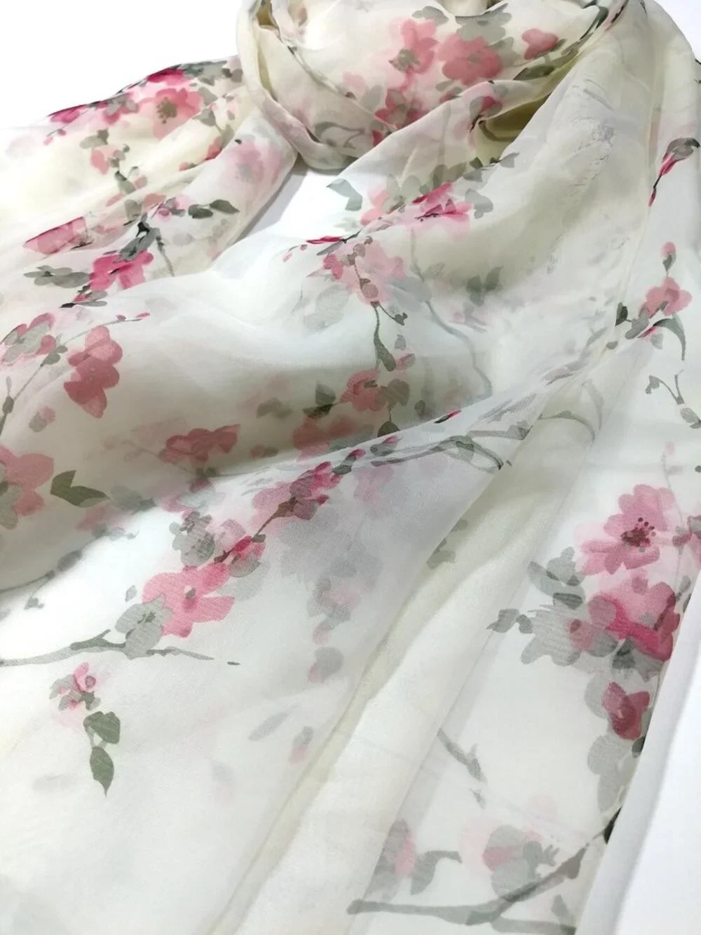Super Large Floral Silk Feel Scarf for Women - Perfect Gift in Elegant Box